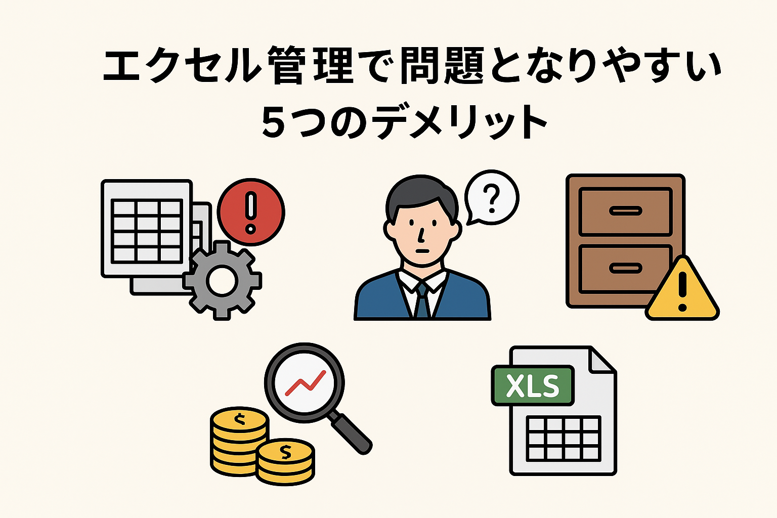 エクセル管理の5つの問題
